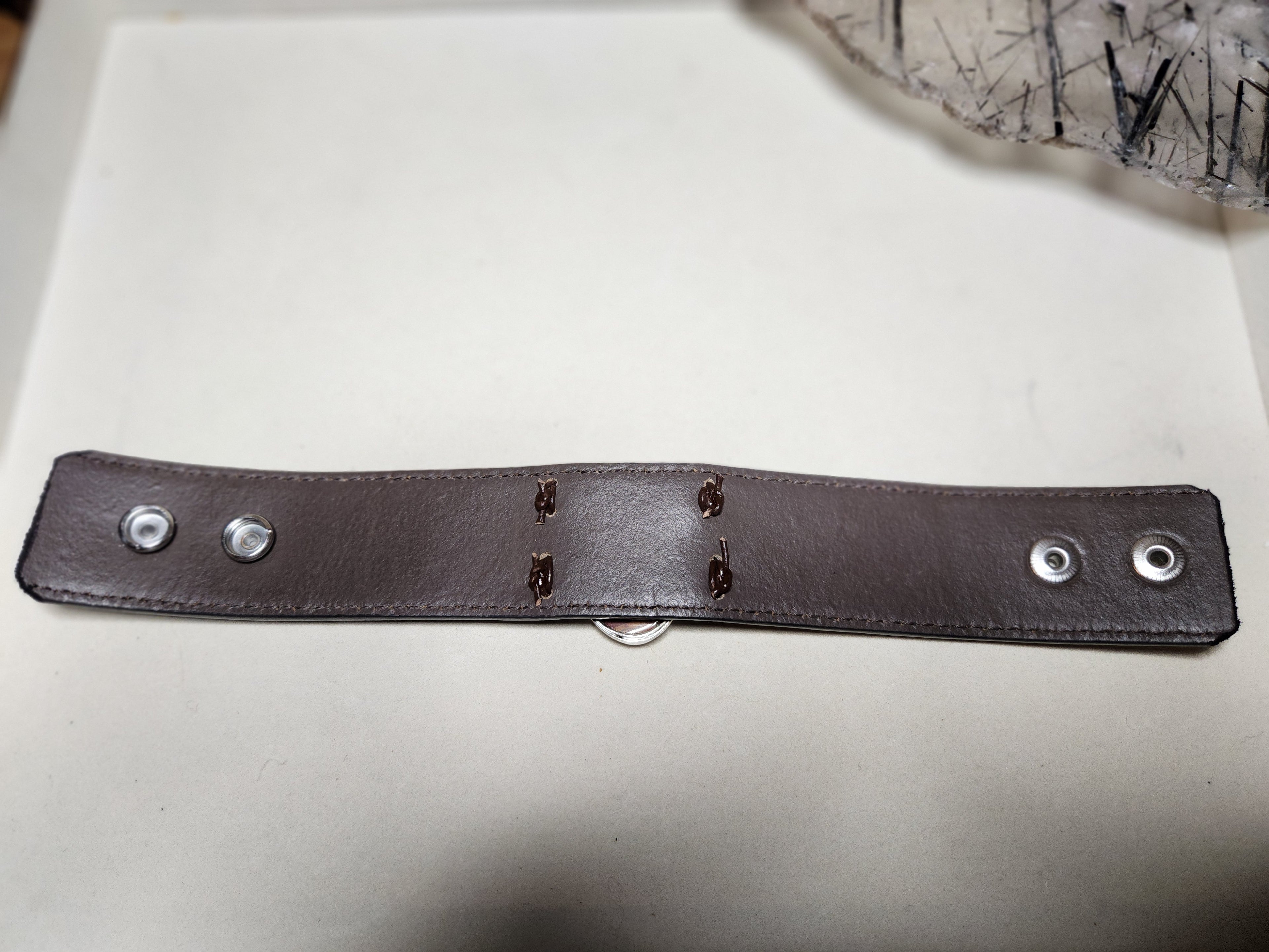 Unakite Leather And Sterling Silver Bracelet