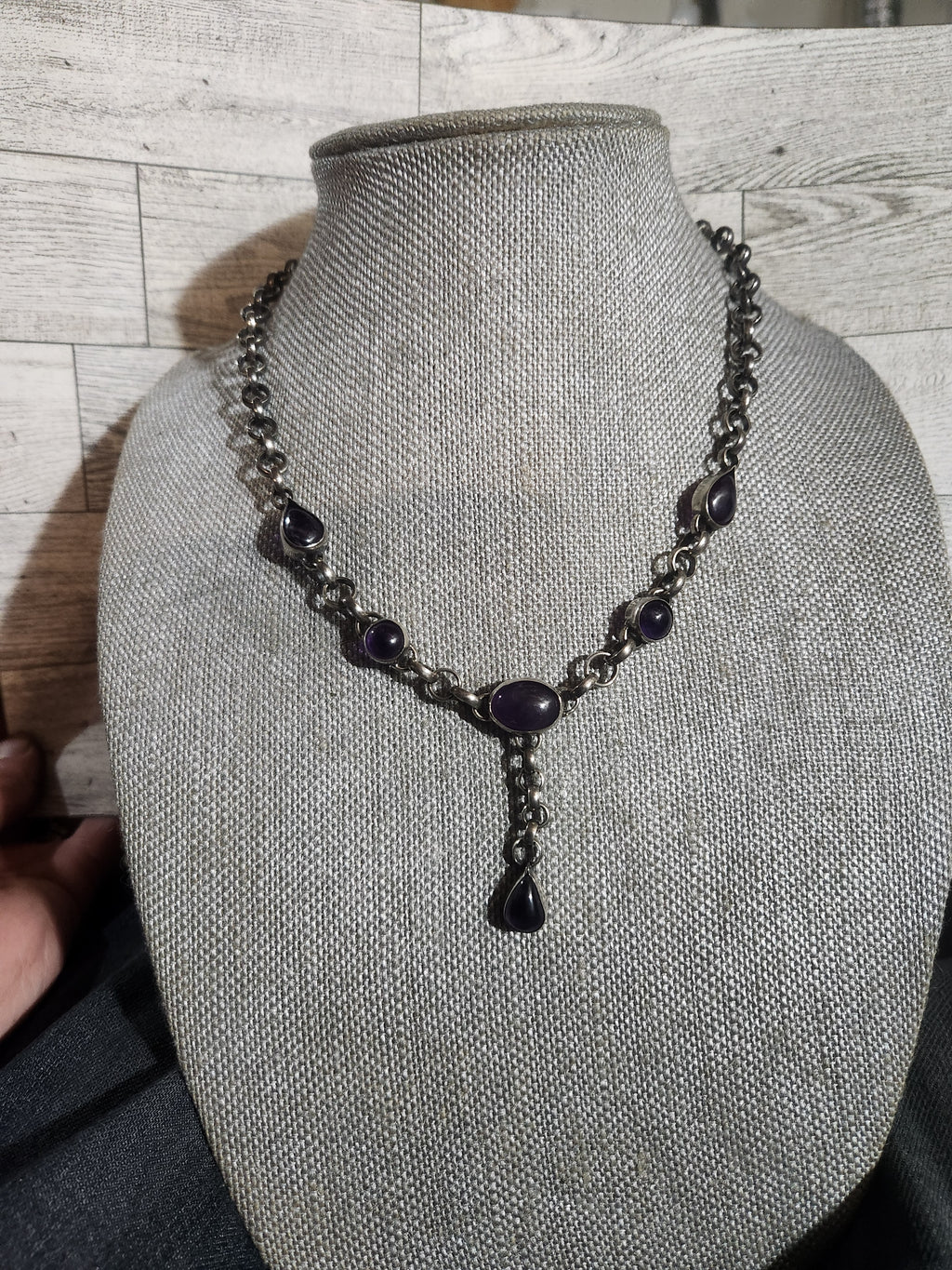 Amethyst Sterling Silver Y-Drop Necklace