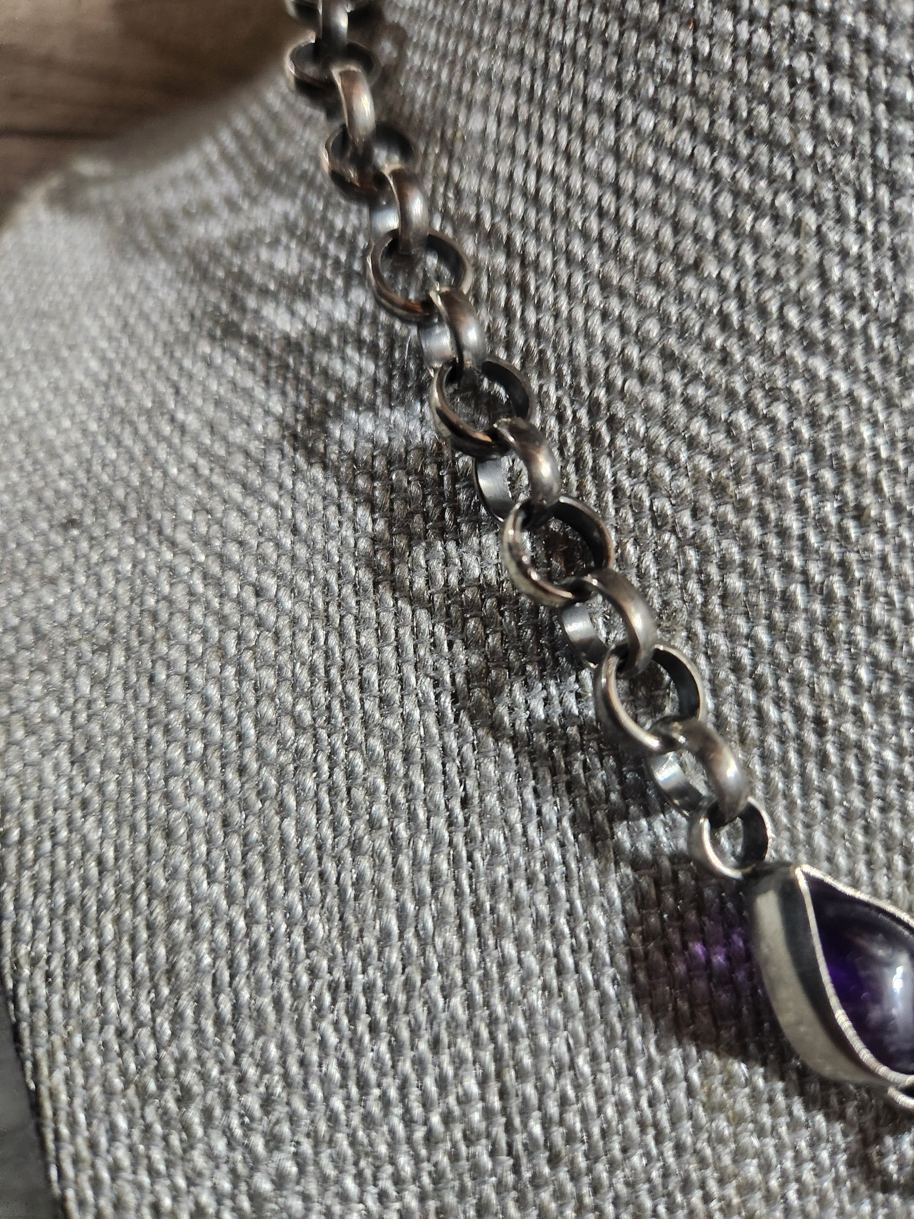 Amethyst Sterling Silver Y-Drop Necklace