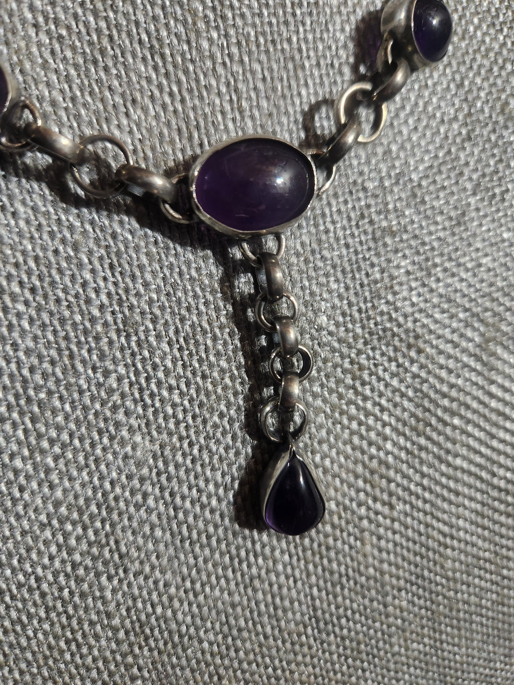 Amethyst Sterling Silver Y-Drop Necklace