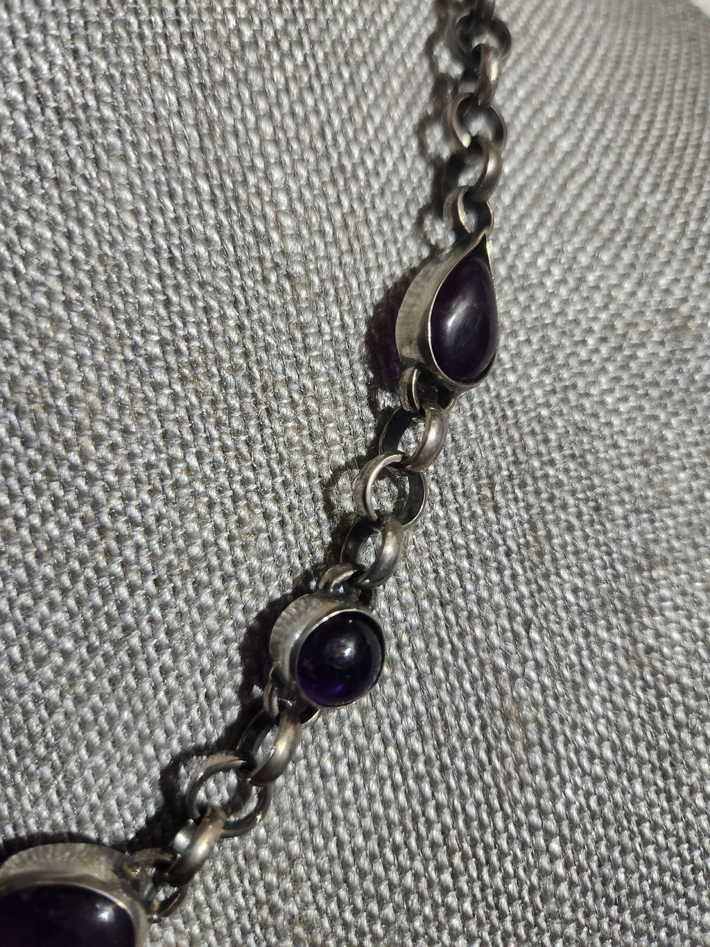 Amethyst Sterling Silver Y-Drop Necklace