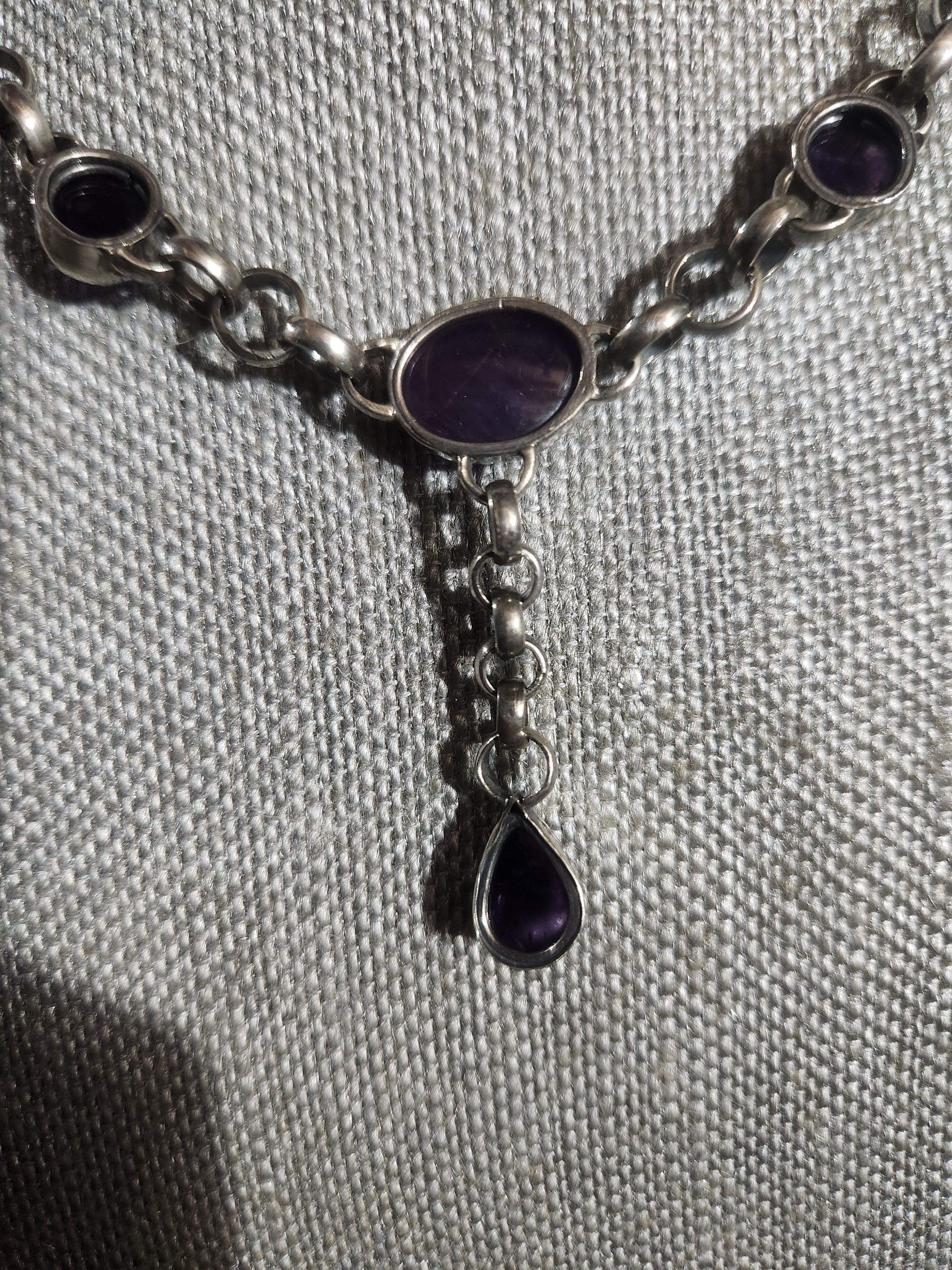 Amethyst Sterling Silver Y-Drop Necklace