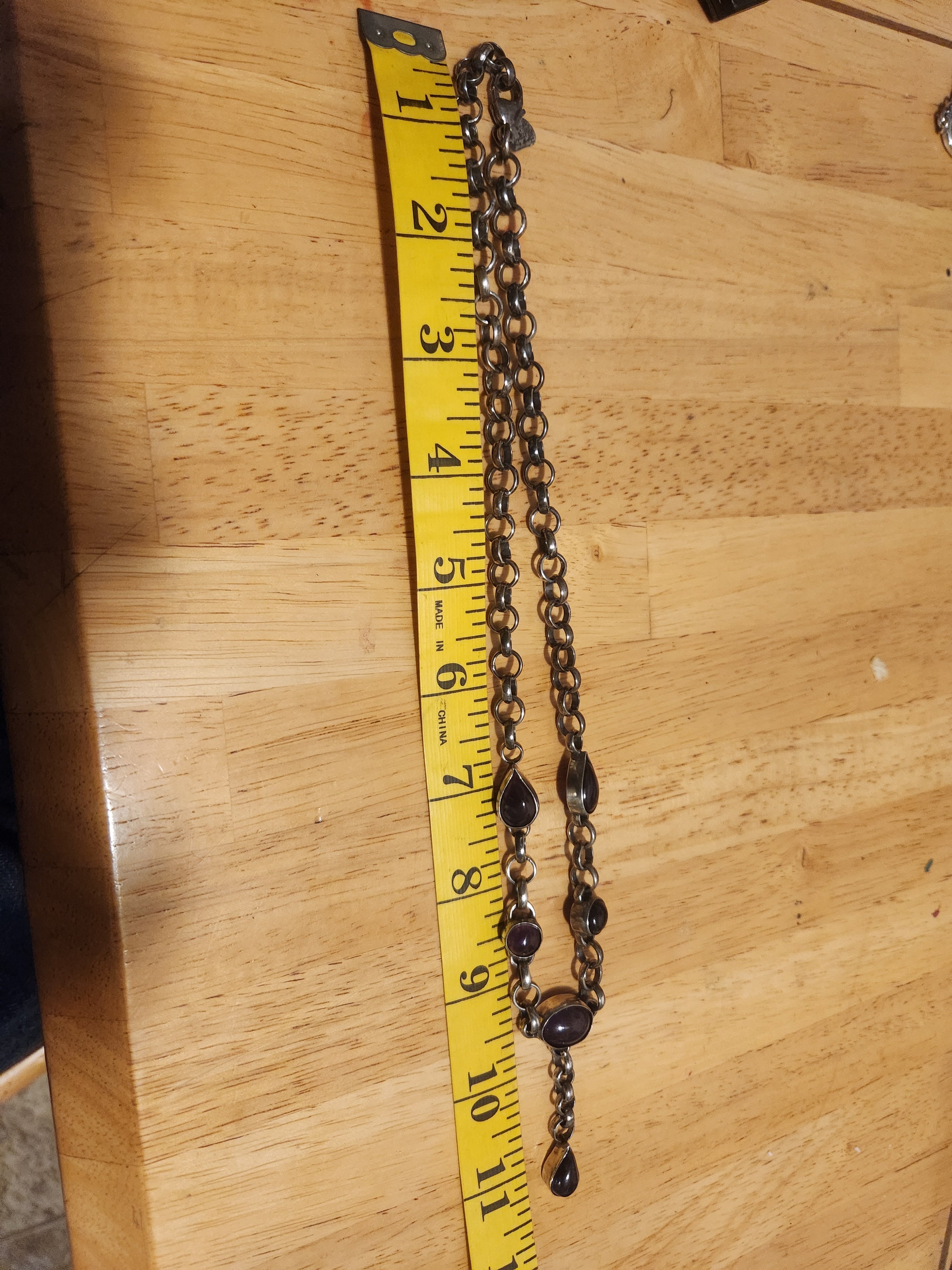 Amethyst Sterling Silver Y-Drop Necklace