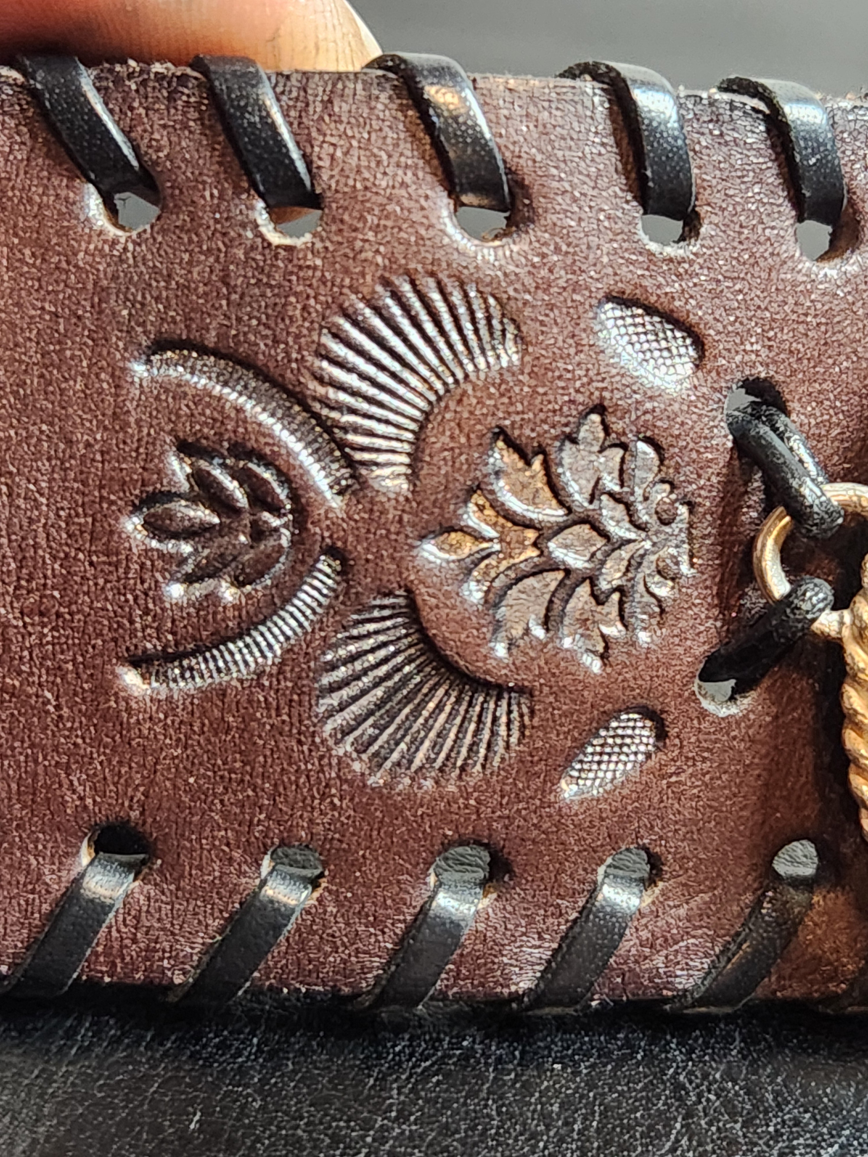 Aventurine Leather Cuff and Necklace Set