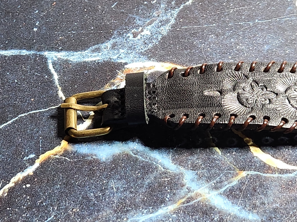 Sterling Silver And Leather Opalite Cuff