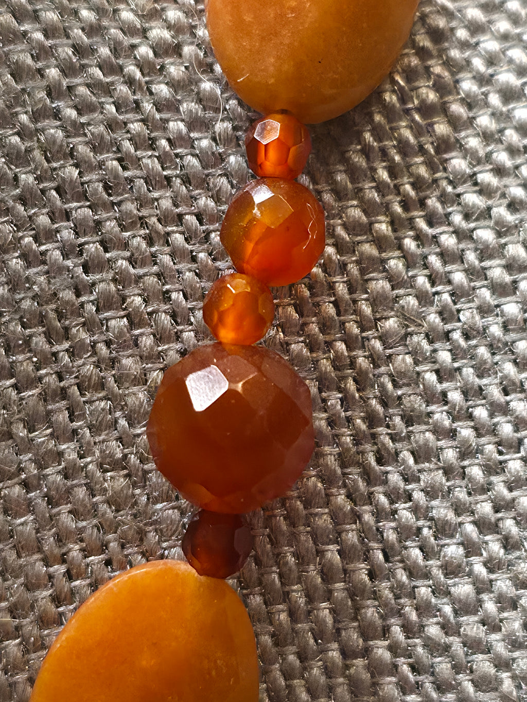 Sterling Silver Carnelian and Baltic Amber Necklace