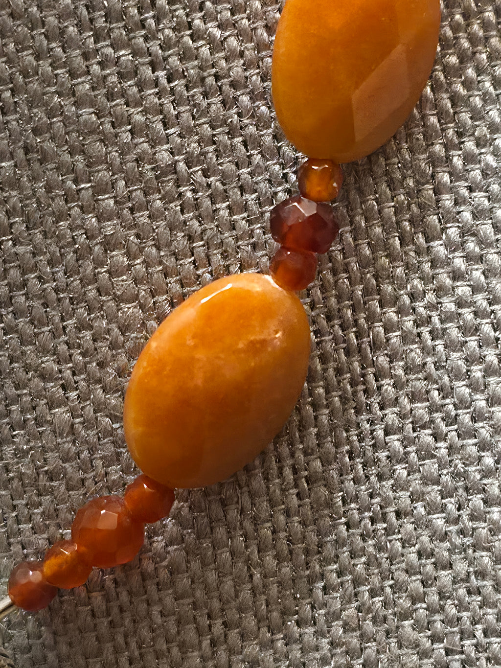 Sterling Silver Carnelian and Baltic Amber Necklace