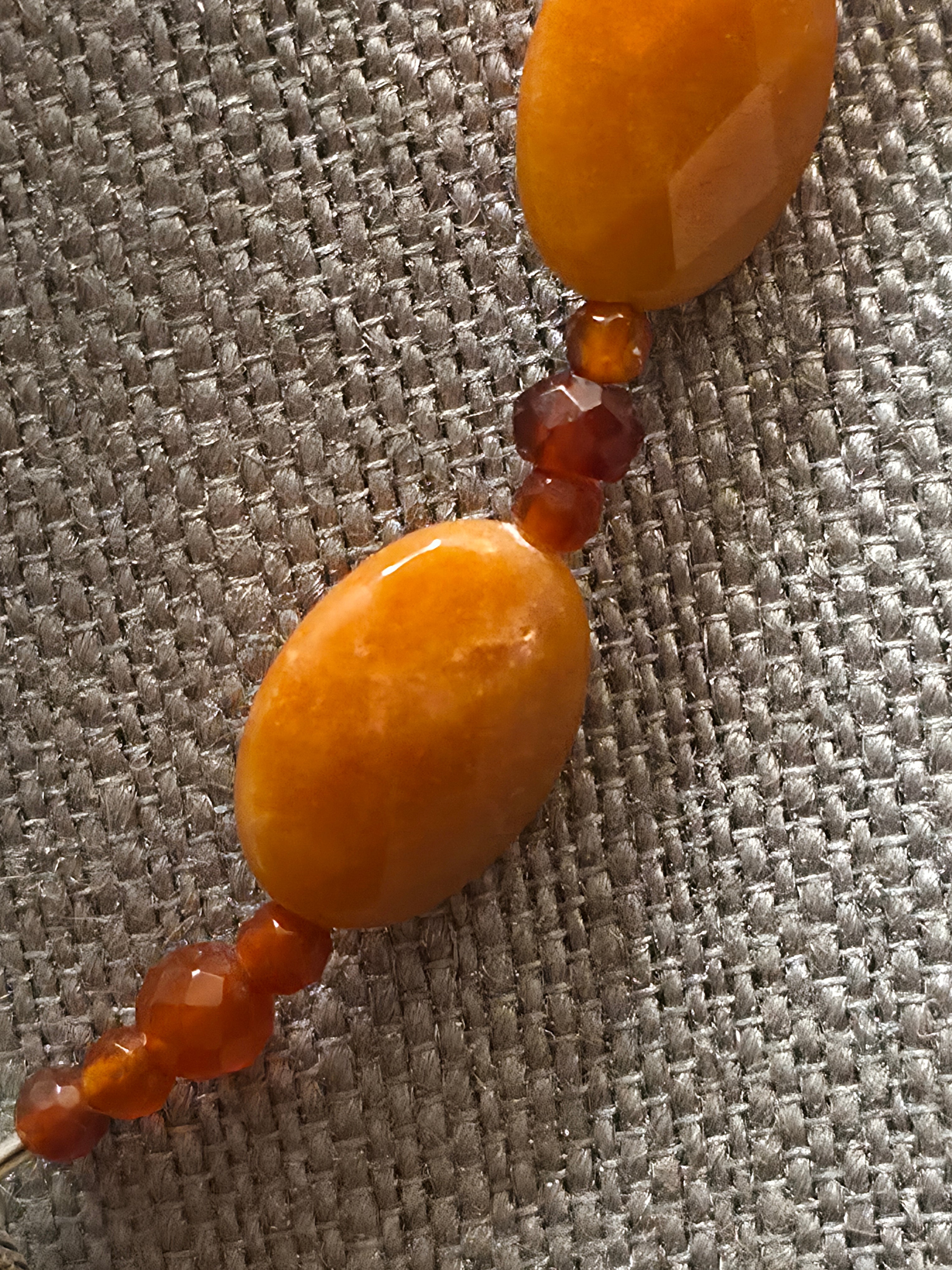 Sterling Silver Carnelian and Baltic Amber Necklace