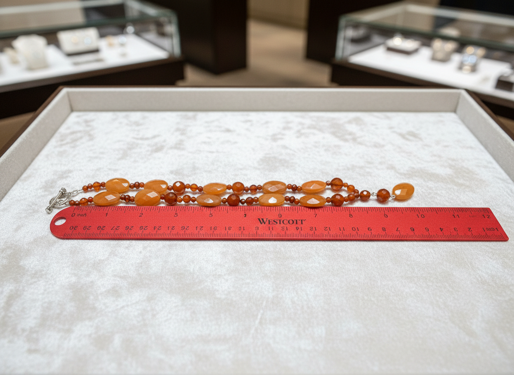 Sterling Silver Carnelian and Baltic Amber Necklace