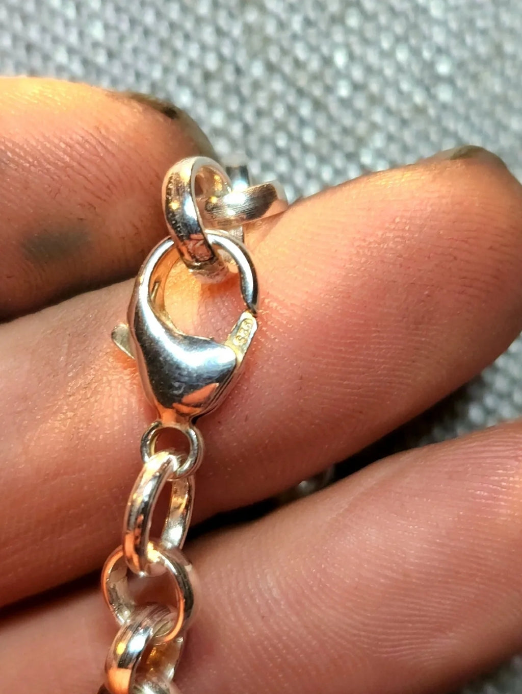 Sterling Silver Garnet Rolo Necklace