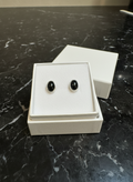 Oval Black Onyx Sterling Studs