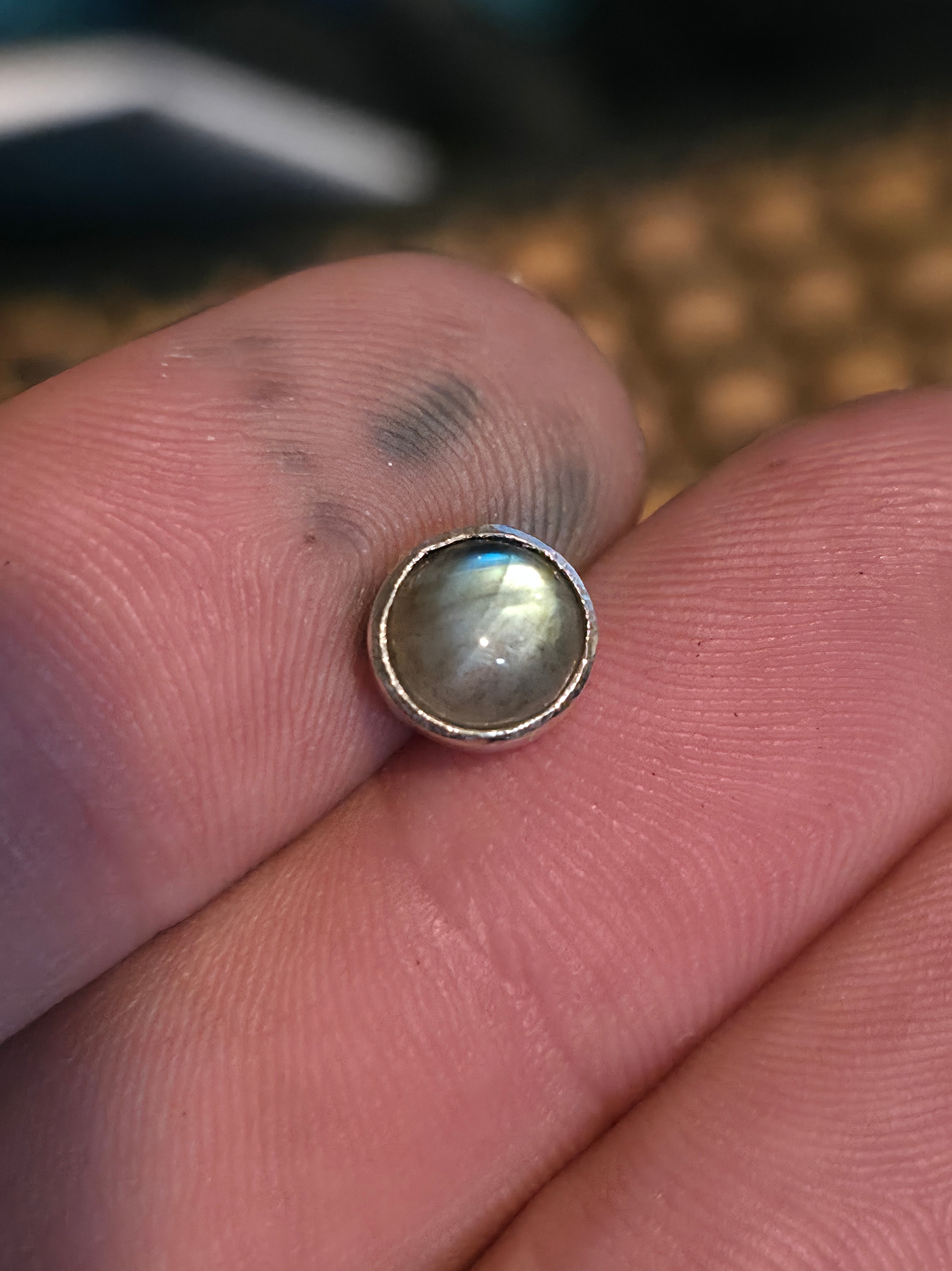 Labradorite Sterling Silver Studs 7mm