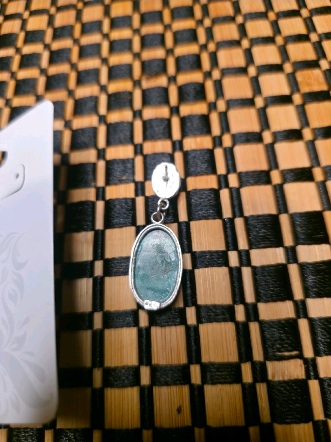 Malachite And Jadeite Sterling Silver Dangle Earrings