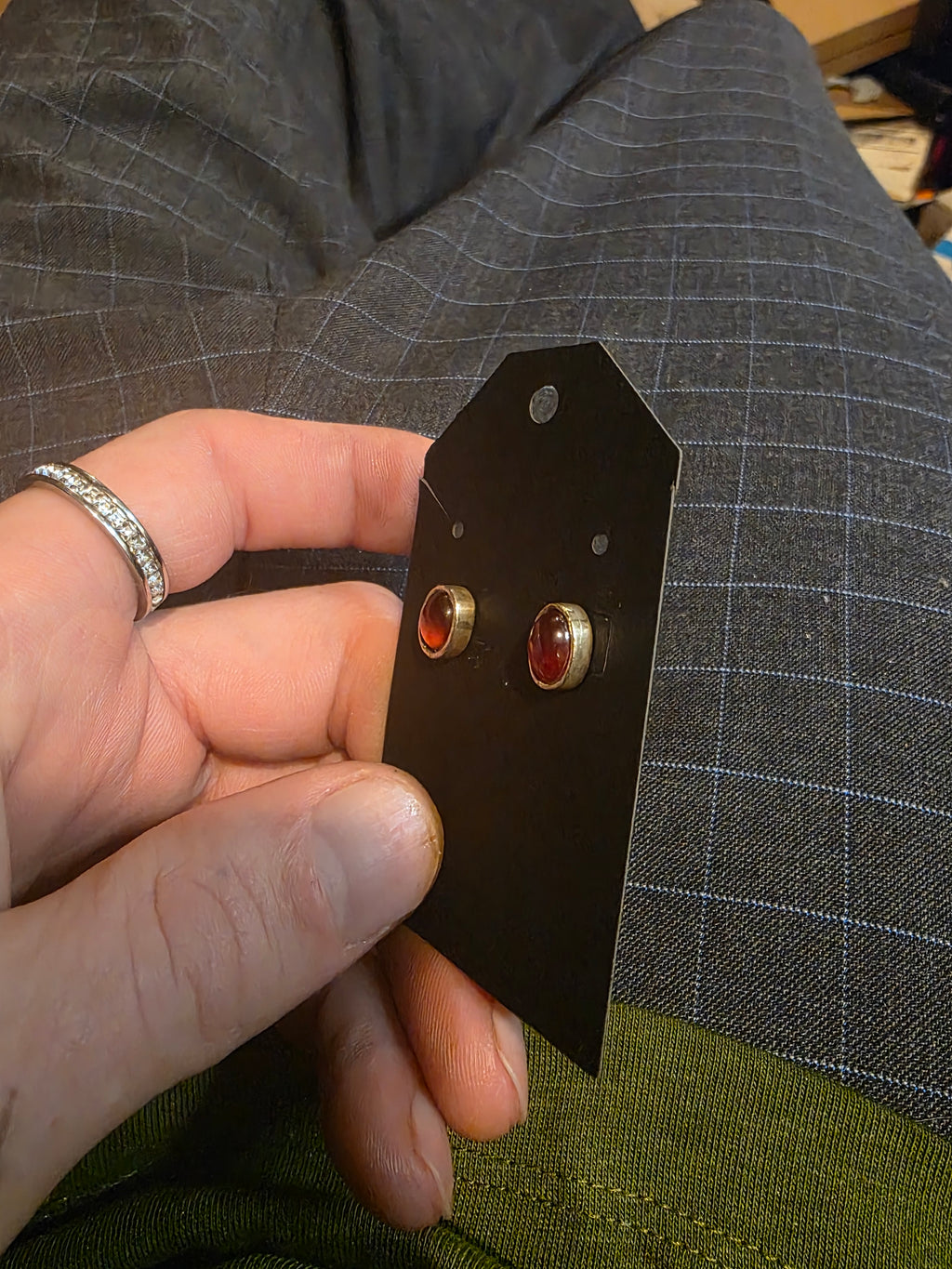 Hessonite Garnet Sterling Silver Studs