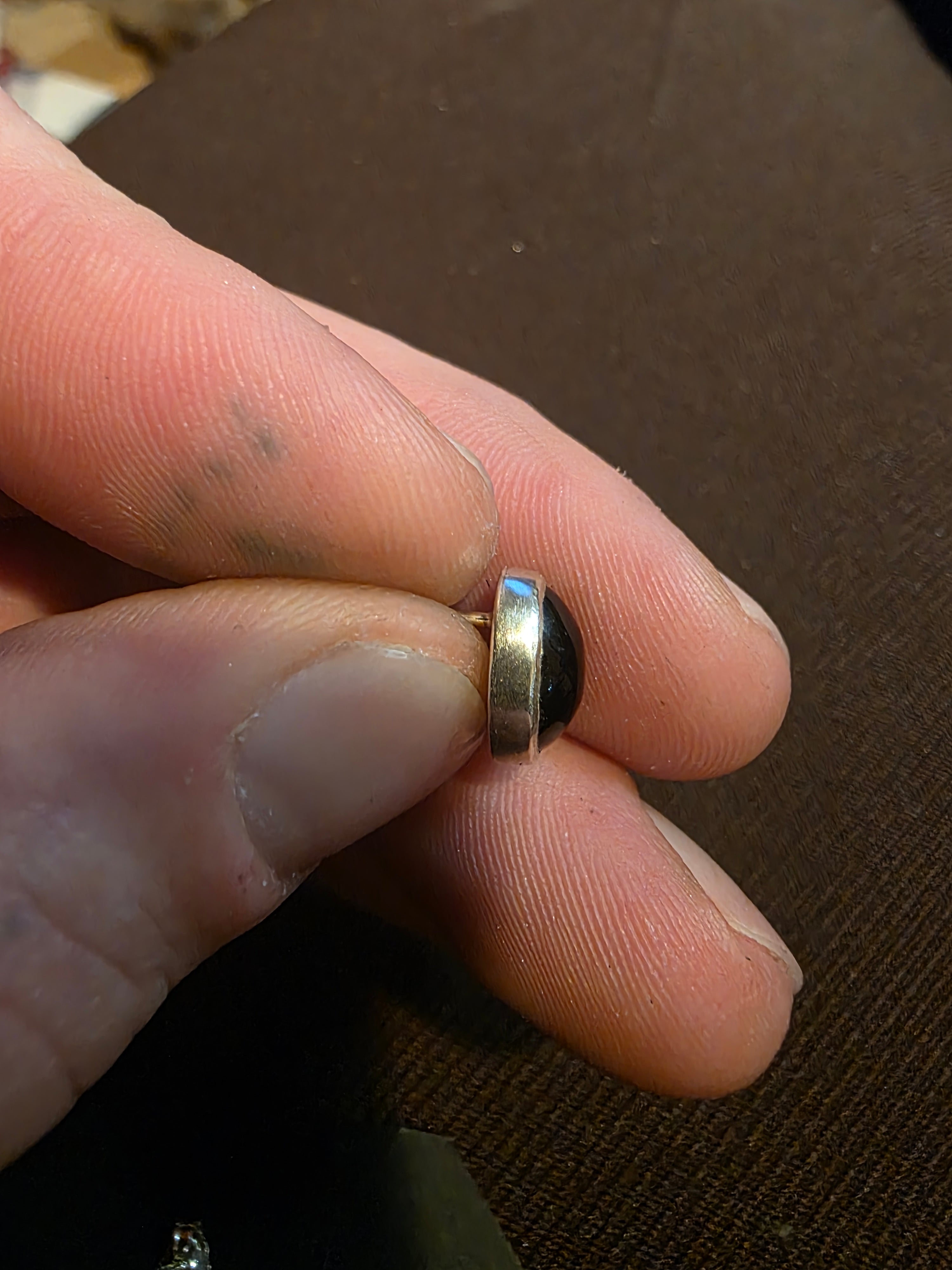 Oval Black Onyx Sterling Studs