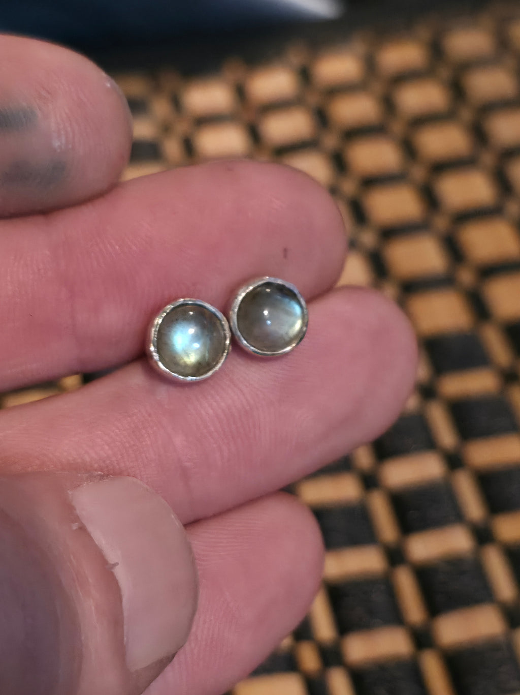Labradorite Sterling Silver Studs 7mm