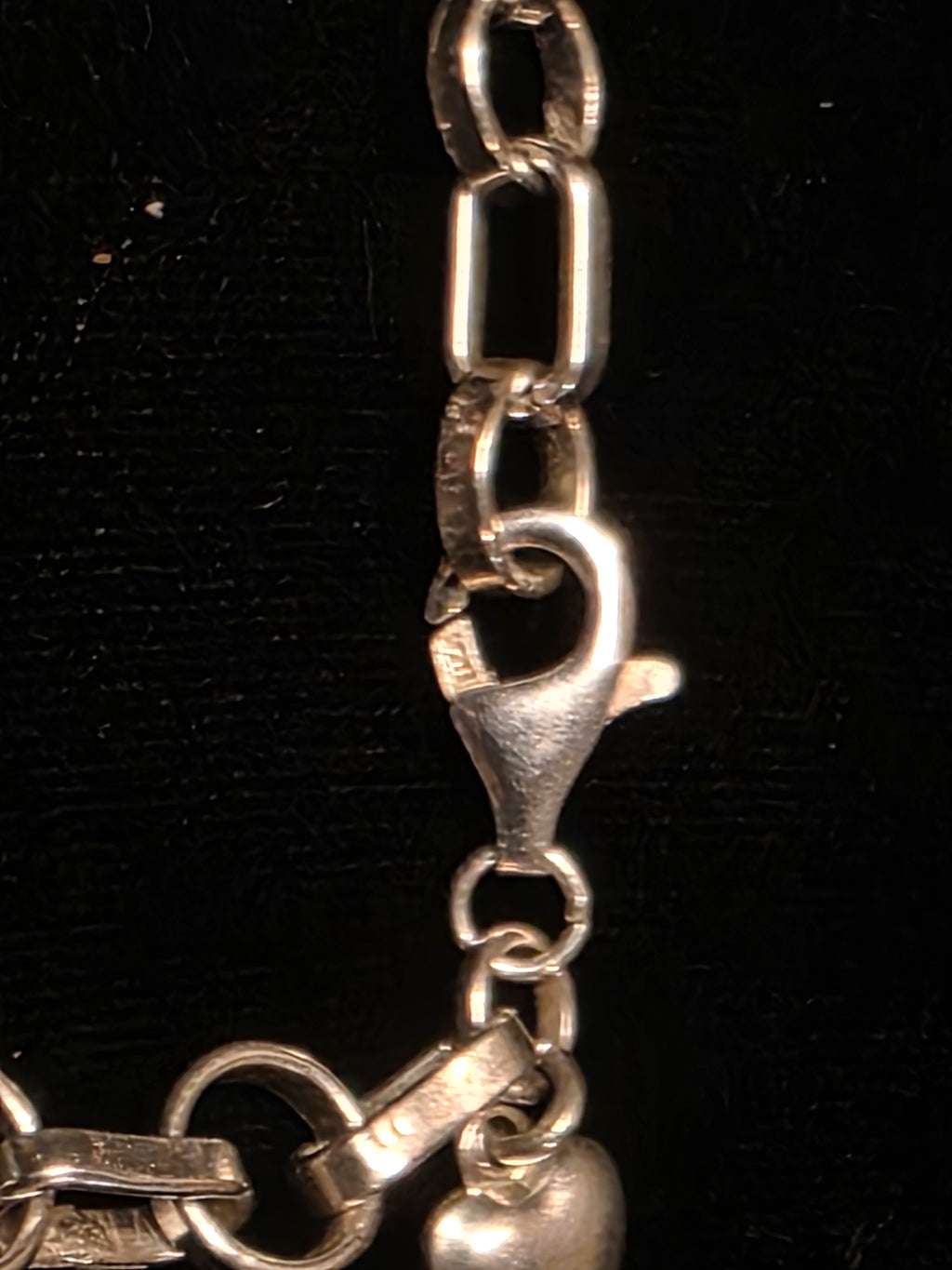 Sterling Silver Rolo and Paper Clip Link Bracelet 6.5 In