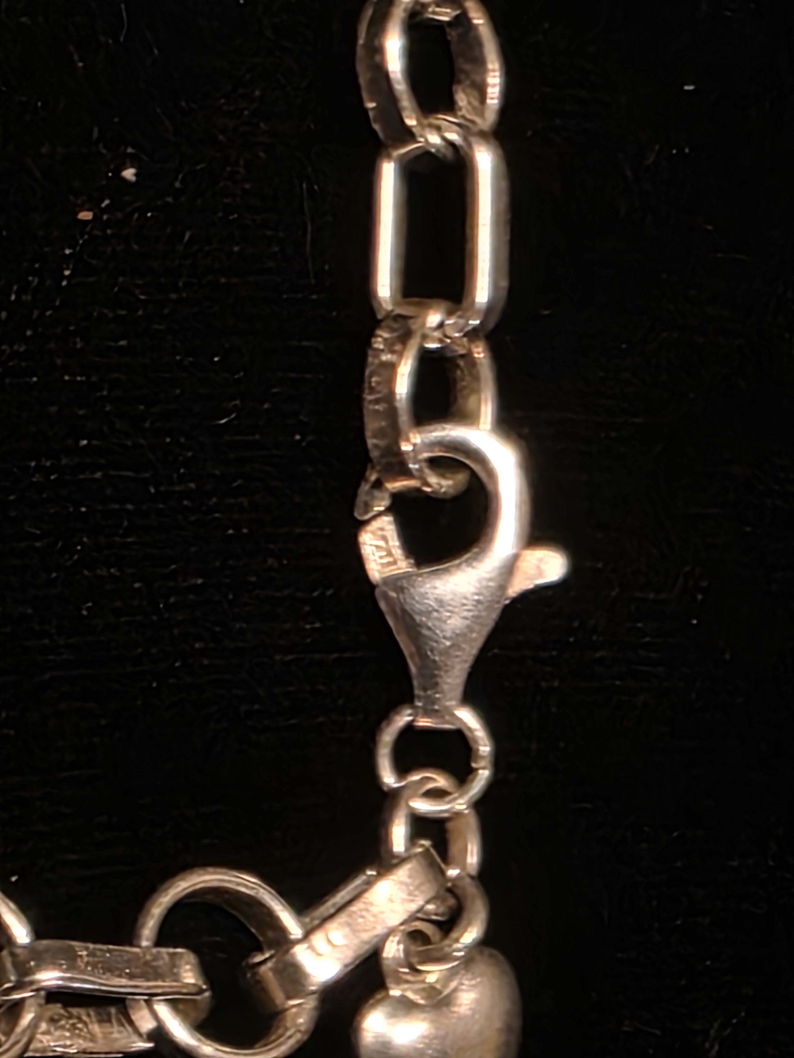 Sterling Silver Rolo and Paper Clip Link Bracelet 6.5 In