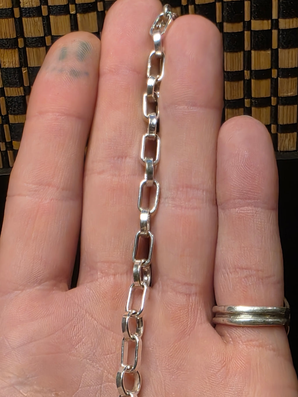 Sterling Silver Rolo and Paper Clip Link Bracelet 6.5 In