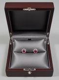 Sterling Silver Ruby Corundum Studs