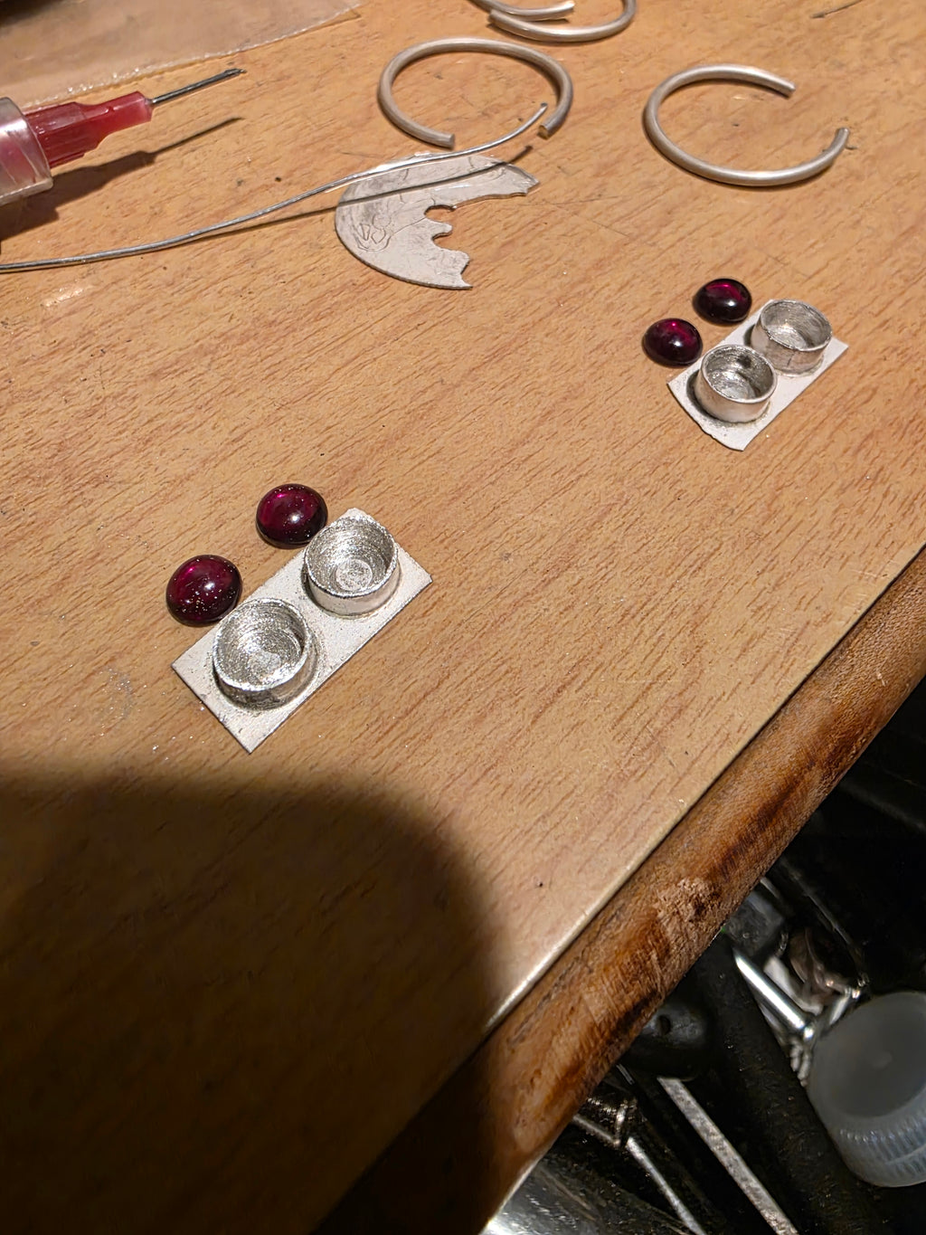 Sterling Silver Ruby Corundum Studs