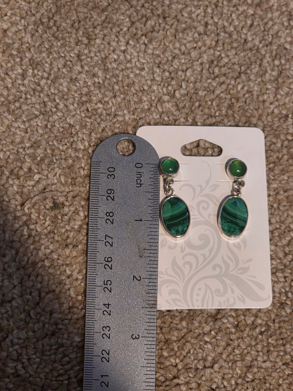 Sterling Silver Malachite And Green Onyx Dangle Earrings